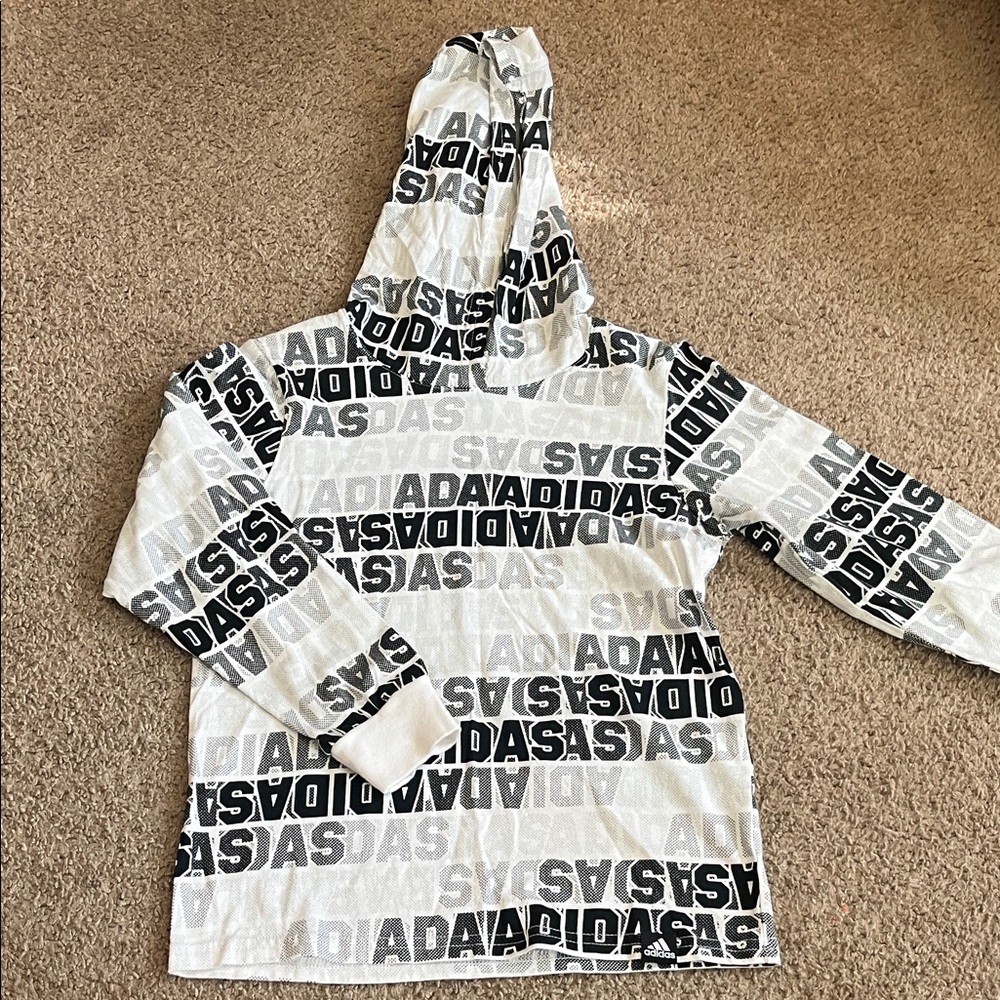 Adidas Monochrome Logo Print Hoodie